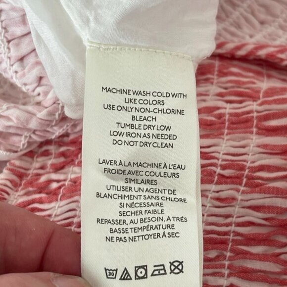 Red  &  White Free People Women's Striped Sleeveless Smocked Tiered Maxi Dress - Picture 10 of 10